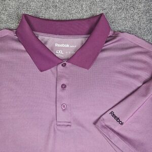 Reebok‎ Golf Polo Shirt Mens 4XL Tall Purple Short Sleeve Performance Stretch